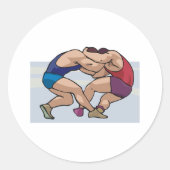 Wrestling Bout Runder Aufkleber (Vorderseite)