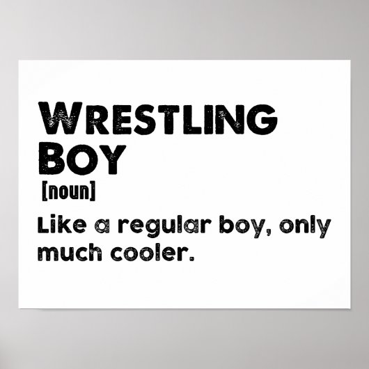 Wrestling Boy Definition Funny Wrestler Poster (Vorne)