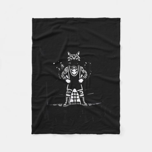 Wrestling Cat Funny Weekends Watching For Men Wome Fleecedecke (Vorderseite)