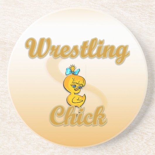 Wrestling Chick Getränkeuntersetzer (Vorne)