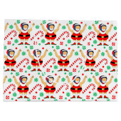 Wrestling Christmas Holiday Große Geschenktüte (Rückseite)