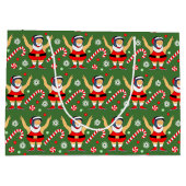 Wrestling Christmas Holiday Große Geschenktüte (Rückseite)