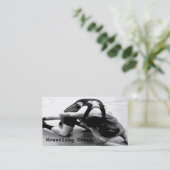 Wrestling Coach Business Card Visitenkarte (Stehend Vorderseite)
