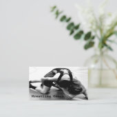 Wrestling Coach Business Card Visitenkarte (Stehend Vorderseite)