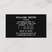 Wrestling Coach Business Card Visitenkarte (Rückseite)