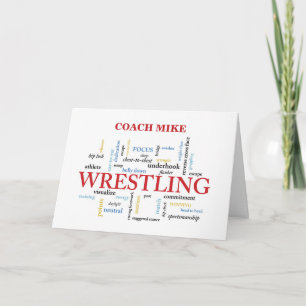 Wrestling-Coach für benutzerdefinierte Namen Viele Dankeskarte