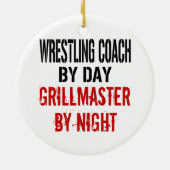 Wrestling Coach Grillmaster Keramik Ornament (Hinten)