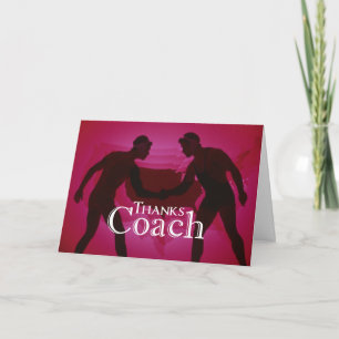 Wrestling dank Coach Silhouette Red Dankeskarte