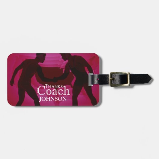 Wrestling dank Coach Silhouette Red Gepäckanhänger (Vorderseite horizontal)