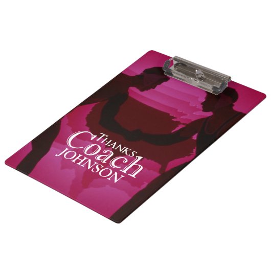 Wrestling dank Coach Silhouette Red Klemmbrett (Schrägansicht)