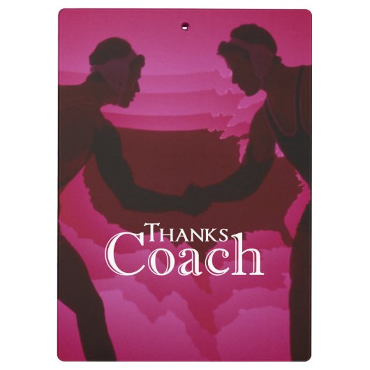 Wrestling dank Coach Silhouette Red Klemmbrett (Rückseite)
