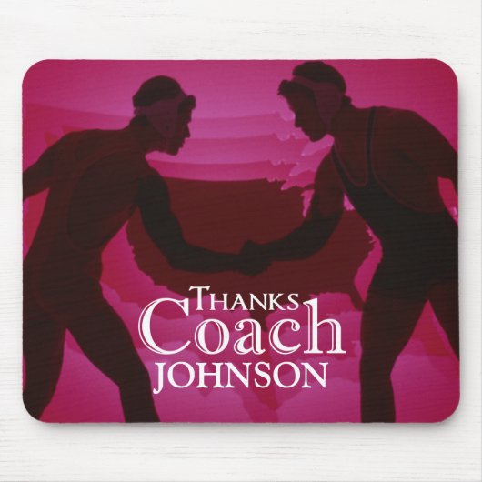 Wrestling dank Coach Silhouette Red Mousepad (Vorne)