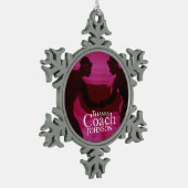 Wrestling dank Coach Silhouette Red Schneeflocken Zinn-Ornament (Links)