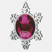 Wrestling dank Coach Silhouette Red Schneeflocken Zinn-Ornament (Rechts)