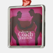 Wrestling dank Coach Silhouette Red Silbernes Ornament (Links)