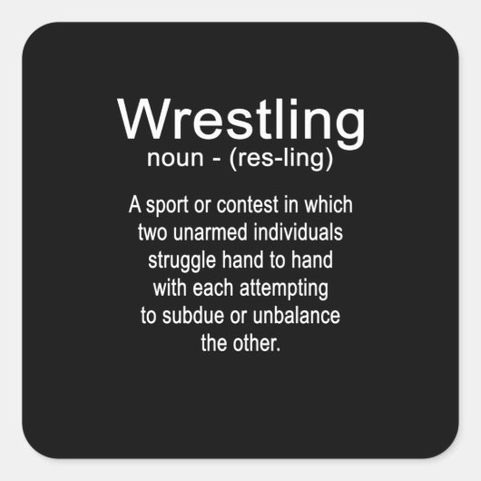 Wrestling Definition Fight Wrestle Martial Art Quadratischer Aufkleber (Vorderseite)