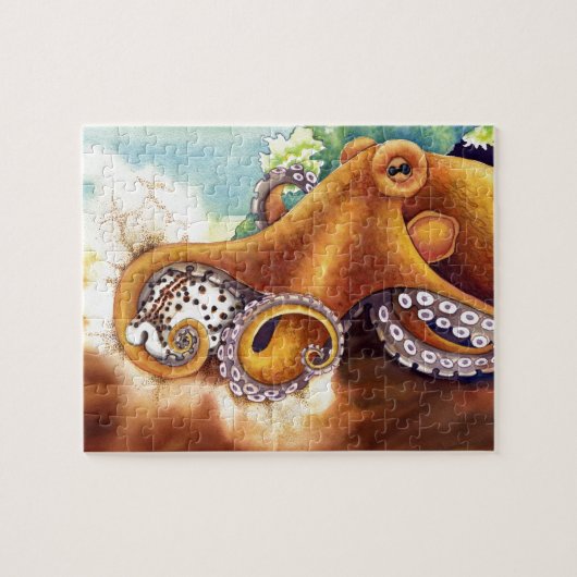 Wrestling der Kraken-(He'e) mit Tiger Cowry Puzzle (Horizontal)