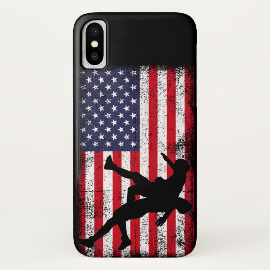 Wrestling der US-amerikanischen Flagge Wrestling W Case-Mate iPhone Hülle (Rückseite)