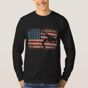 Wrestling der US-amerikanischen Flagge Wrestling W T-Shirt
