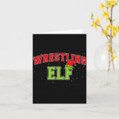 Wrestling Elf Christmas Family Matching Group Xmas Karte (Gelbe Blume)