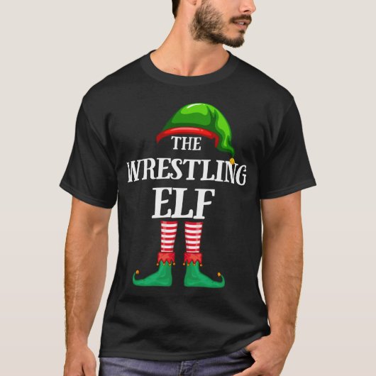 Wrestling Elf Matching Familie Weihnachten Pajama T-Shirt (Vorderseite)