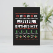 Wrestling Enthusiasten hässlich Weihnachts-Sweater Karte (Stehend Vorderseite)