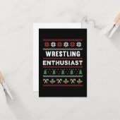 Wrestling Enthusiasten hässlich Weihnachts-Sweater Karte (Vorderseite/Rückseite Beispiel)