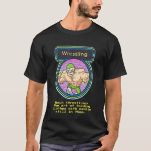 Wrestling Falten Kleidung mit Menschen noch in der T-Shirt