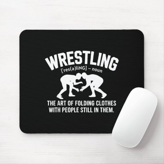 Wrestling Funny Definition The Art Of Folding Clot Mousepad (Mit Mouse)