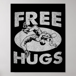 Wrestling - Funny Free Hugs Wrestling Poster