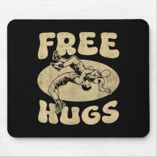 Wrestling - Funny Hugs Wrestling Shirt Wrestler Wr Mousepad