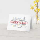 Wrestling-Geburtstag in den Wörtern Karte (Gelbe Blume)