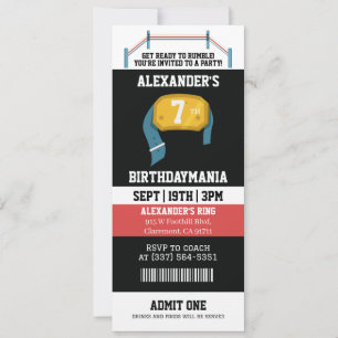 Wrestling-Geburtstagsparty-Ticket  Einladung
