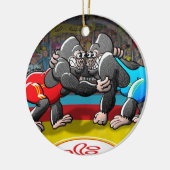 Wrestling-Gorillas Keramikornament (Links)