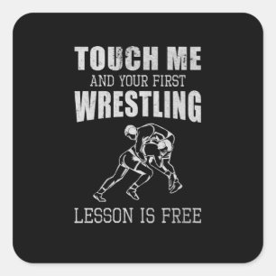 Wrestling Hour Fan Wrestler Coach Show Fight Quadratischer Aufkleber