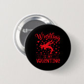 Wrestling ist mein Valentinin-Rotes Liebe Herzchen Button (Vorne & Hinten)