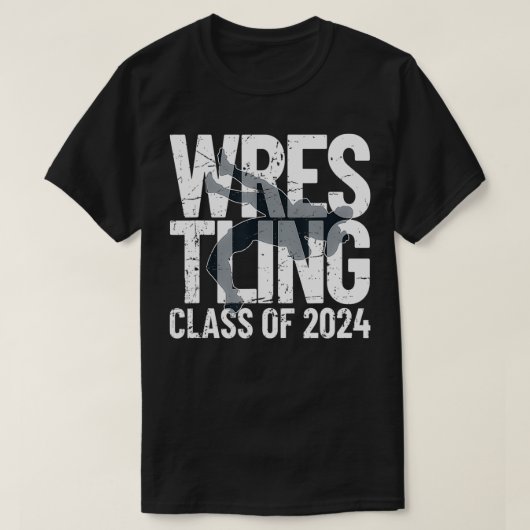 Wrestling-Klasse der Wrestler-Silhouette 2024 T-Shirt (Design vorne)