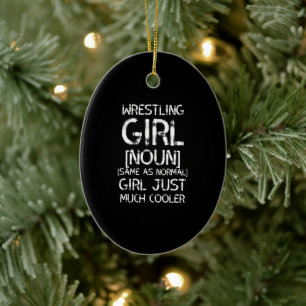 Wrestling Mädchen viel cooler Wrestling Mädchen  Keramik Ornament