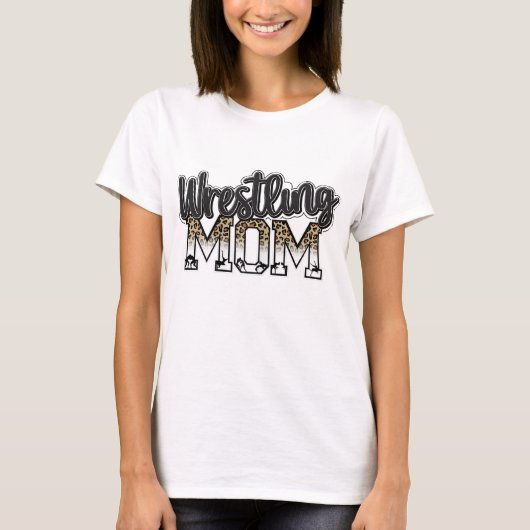 Wrestling Mama Leopard Funny Wrestling Geschenke f T-Shirt (Vorderseite)