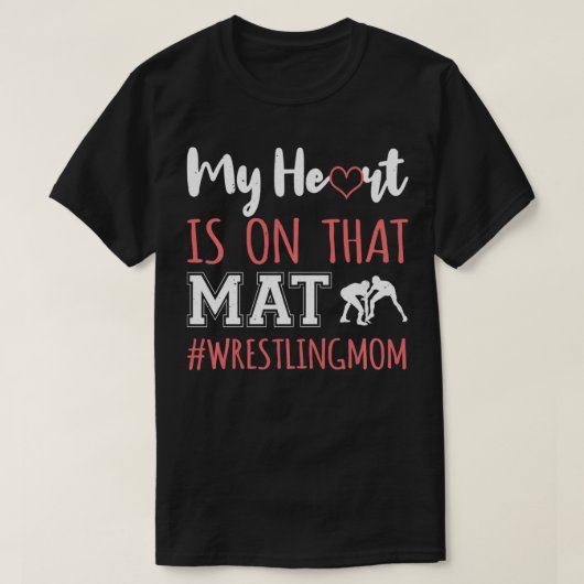Wrestling Mama Mein Herz ist auf diesem matten Des T-Shirt (Design vorne)