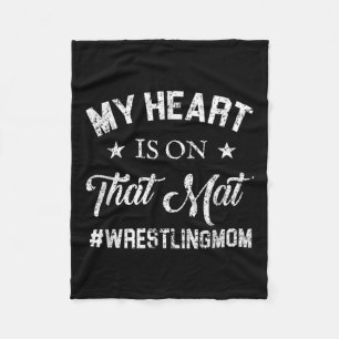 Wrestling Mama mein Herz ist auf dieser Matte Fleecedecke