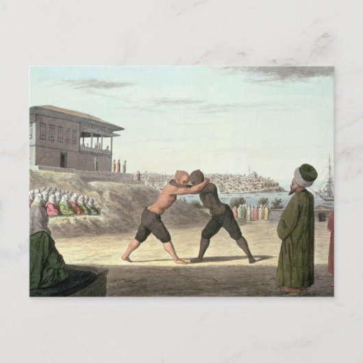 Wrestling Match, Konstantinopel (ohne Papier) Postkarte (Vorderseite)