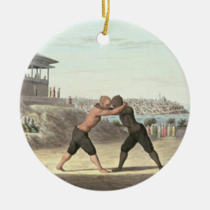 Wrestling-Match, Konstantinopel (w/c auf Papier) Keramikornament