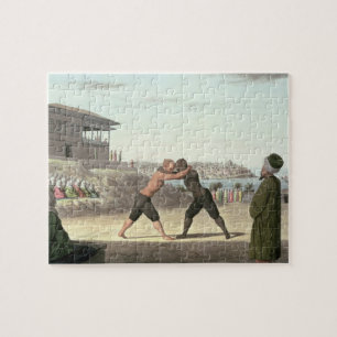 Wrestling-Match, Konstantinopel (w/c auf Papier) Puzzle