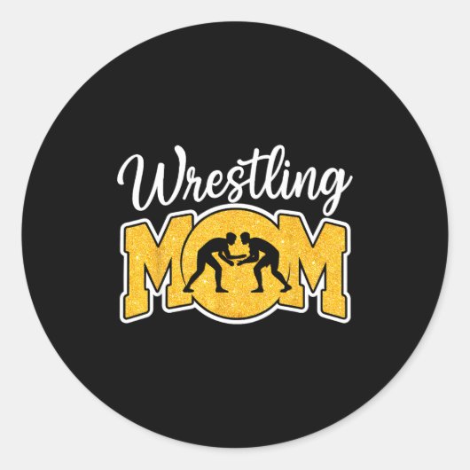 Wrestling Mom Funny Wrestle Wrestler Parent Mother Runder Aufkleber (Vorderseite)