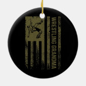 Wrestling Oma Vintage amerikanische Flagge Keramik Ornament (Hinten)