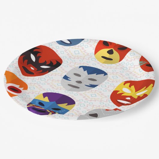 Wrestling Pappteller (Schrägansicht)