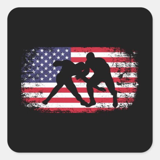 Wrestling Quadratischer Aufkleber (Vorderseite)