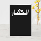 Wrestling Ring Wrestler Heartbeat Line Geschenk Karte (Gelbe Blume)