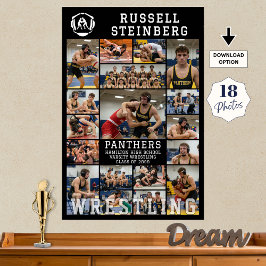 Wrestling Senior Graduation 18 Photo Collage Poster